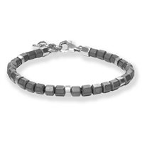 Bracelet Borsari gioielli Man Tibet in Silver Ematite BR-TIBET50